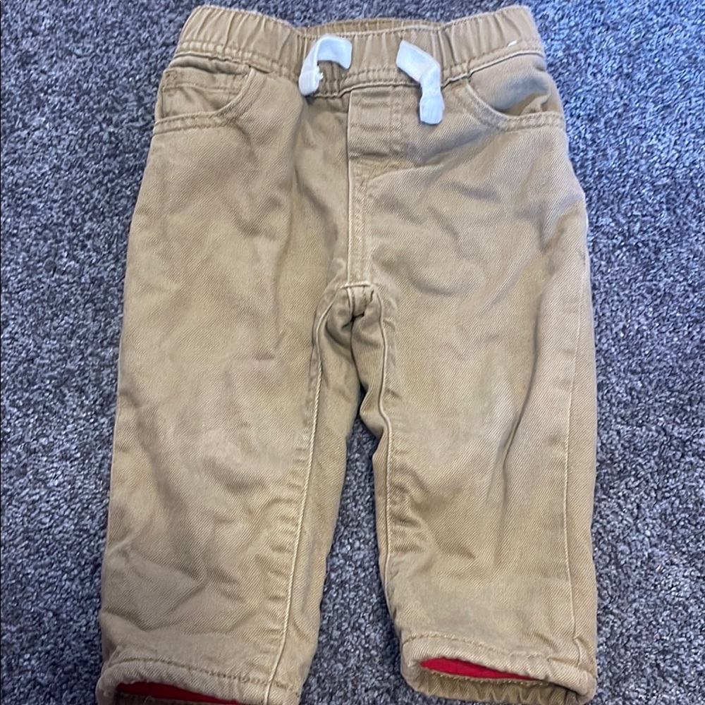 Tan Kids Bottoms with White Accents